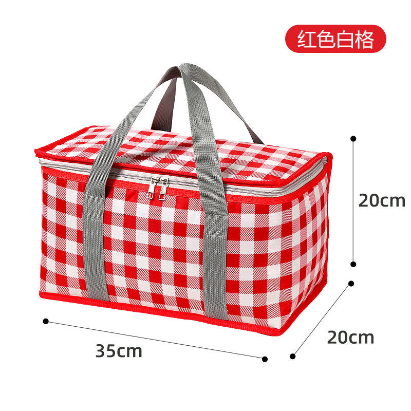 Red thickened aluminum foil insulated lunch bag