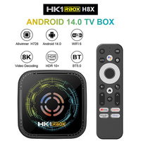 HK1 RBOX H8X Octa Core Android 14 TV BOX 4G 32G 64G Allwinner H728 8K Wifi6 Lecteur Multimédia Intelligent Décodeur TV