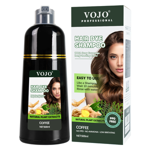 VOJO Shampoo Colorante Permanente Biologico alle Erbe 500ml Tonalità Nero/Marrone Senza Ammoniaca Senza PPD OEM Etichetta Privata - Product Image 5