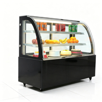 Vitrine à gâteaux verticale à porte arrière, vitrine à gâteaux en verre incurvé, vitrine à gâteaux avec éclairage LED