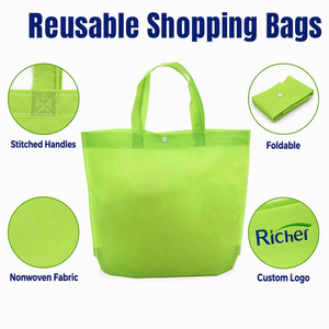 Sac fourre-tout non tissé uni Richer Fujian, réutilisable pour les courses, impression par sublimation de logo personnalisé, vente en gros, boutique, commerce de détail - Product Image 3