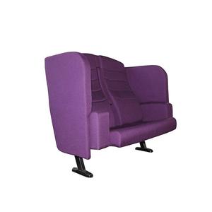 Fauteuil de théâtre double, rembourré en mousse violette, confortable pour auditorium, salle de conférence, salle de réunion, usage VIP - Product Image 1