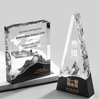 Nouveau Trophée Montagne de Cristal Gravé au Laser Personnalisable – Récompense pour le Travail d'Équipe, Événements Sportifs, Anniversaires d'Entreprise