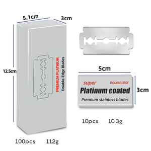 Lames <span class=keywords><strong>de</strong></span> <span class=keywords><strong>rasoir</strong></span> <span class=keywords><strong>de</strong></span> sécurité universelles Spolo D10-1, lot <span class=keywords><strong>de</strong></span> 100, double tranchant, en acier inoxydable, pour barbier, lames remplaçables - Product Image 1
