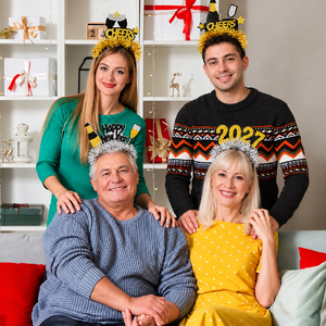 Fascia per Capelli all'Ingrosso per Feste di <span class=keywords><strong>Capodanno</strong></span>, Nera e Oro con Lamettoni, Accessorio Novità per Eventi di Celebrazione di <span class=keywords><strong>Capodanno</strong></span> - Product Image 4