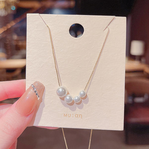 סגנון יפני וקוריאנית פשוט משובח פנינה אלגנטי תכשיטים שרשראות לנשים - Product Image 4