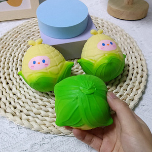 Jincan - Juguetes Antiestrés de la Serie Vegetal, Bolas de Harina, Juguete Divertido Novedoso, Incluye Repuestos de Repollo, Maíz y Melón para Apretar - Product Image 6