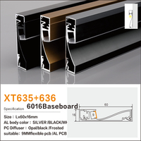 Profilé en alliage d'aluminium anodisé pour éclairage de plinthe, bande de silicone, panneau mural, éclairage de fond, longueur personnalisable, remplace l'ancien modèle traditionnel