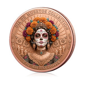 Moneda Conmemorativa del Día <span class=keywords><strong>de</strong></span> los <span class=keywords><strong>Muertos</strong></span>, <span class=keywords><strong>de</strong></span> Cobre Puro <span class=keywords><strong>de</strong></span> 5 Onzas, Colorida, con Diseño <span class=keywords><strong>de</strong></span> Monedas <span class=keywords><strong>de</strong></span> 5oz - Product Image 1