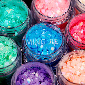 Glitter Chunky Resistente ai Solventi in PET, Mix Olografico Macaron, Polvere Glitter Ecologica a Forma <span class=keywords><strong>di</strong></span> <span class=keywords><strong>Cuore</strong></span> per Tumbler e Sfera <span class=keywords><strong>di</strong></span> <span class=keywords><strong>Neve</strong></span> - Product Image 5