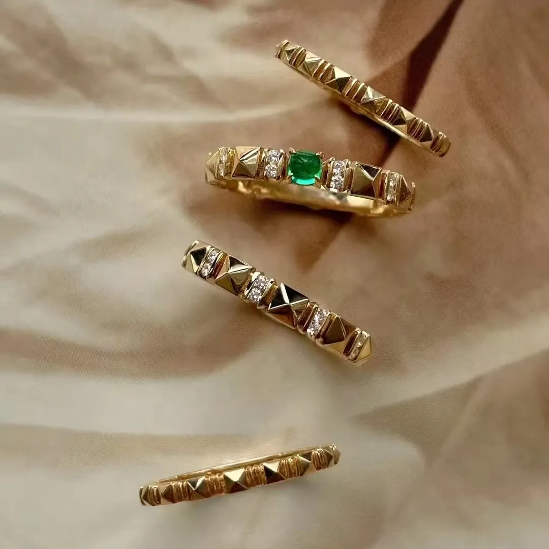 Negozio online finger nail fine gioielli smeraldo oro 18k fidanzamento per le donne anello di regolazione di fantasia coppia custom campionato