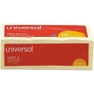 Bloc de Notas Autoadhesivo Universal 35662, 1 3/8 x 1 7/8, Amarillo, 12 Paquetes de 100 Hojas, con Función Magnética, para Oficina, Escuela, Regalo - Product Image 2