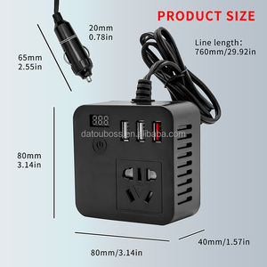 Convertisseur de courant automobile portable mini 150W à onde sinusoïdale <span class=keywords><strong>pure</strong></span>, convertisseur de courant 12V CC vers 220V CA, vente chaude - Product Image 4