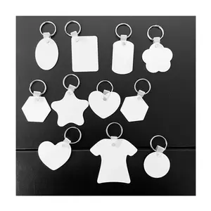 2024 Custom Metal Round Heart Star Shape Sublimation Keychain White Printable Sublimation Keychain Tags Aluminum Blank
