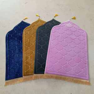<strong>Polyester</strong> Pile <strong>Fabric</strong> for Prayer <strong>Mat</strong> Islam Muslim Ramadan Flannel <strong>Carpet</strong> Worship Kneel Embossing Thick Prayer <strong>Mat</strong> High Quality - Product Image 5
