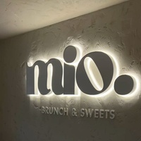 Enseigne personnalisée de haute qualité en or brossé miroir non éclairée, logo en métal 3D pour magasin, nom de l'entreprise, enseignes avec lettres rétroéclairées par LED