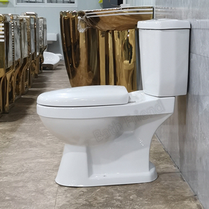 Inodoro de Dos Piezas con Descarga de Agua, Cerámica Sanitaria de Chaozhou, Inodoro Twyford, Inodoro Redondo con Sifón en P, Inodoro de Pie, Fabricante de Inodoros - Product Image 4