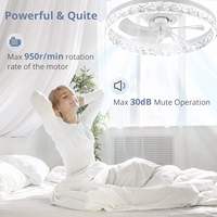 Ventilateur de plafond LED moderne haute performance avec moteur DC, télécommande 6 vitesses, intensité variable, 5 pales, 3000-6500K