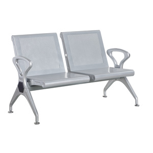 Silla de Espera para Hospital Ou He, de Acero Laminado en Frío, Plateada, con Reposabrazos - Product Image 3