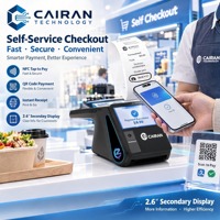 Printer Resi NFC Desktop Softpos Cairan 8-inci, Pemindai Barcode Genggam Nirkabel Portabel Android 14 4G WiFi Bluetooth USB