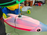Poisson gonflable suspendu avec lumière led, dessin animé gonflable pour décoration à thème