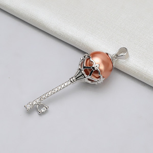 Accesorios de Plata Han S925 para DIY, Soporte Vacío para Colgante, Cuentas, Cadena, Varita Mágica 10-11, Cetro, Llave 732 - Product Image 1