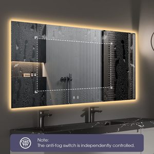 Hiện đại <span class=keywords><strong>LED</strong></span> hình chữ nhật gương cảm biến cảm ứng chuyển đổi chiếu sáng nhôm ống kính phòng tắm tủ cho salon phòng khách sản xuất Trung Quốc - Product Image 3