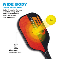 Raquette de pickleball en fibre de carbone brute, épaisseur 16 mm, haute performance, design durable