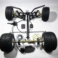 Pièces de rechange pour quad ATV DIY, ensemble de guidon de kart avec bras oscillant indépendant, pneu de route de 5 pouces résistant à la pluie