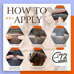 Invisible Tape <b>Hair</b> <b>Extension</b> 100% Virgin Human <b>Hair</b> Premium <b>Seamless</b> Machine Double Weft Natural Look Salon Quality European - Product Image 4