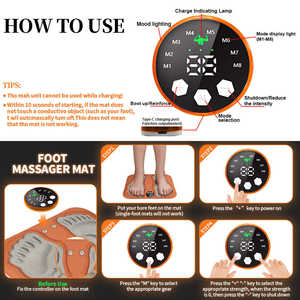 Tapis de massage intelligent multifonctionnel avec EMS et microcourant pulsé pour les jambes et le corps, soins de santé transfrontaliers - Product Image 4