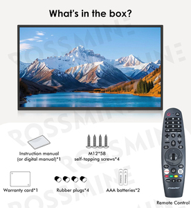 Téléviseur intelligent LED d'extérieur 55 pouces 4K HDTV IP65 étanche portable en métal pour WiFi 1000 nits Android Garantie 1 an Noir - Product Image 6
