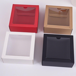 Trắng Kraft bao bì hộp với cửa sổ sang trọng tông xà phòng nước hoa đồng hồ bao bì hộp cho bán lẻ hiển thị - Product Image 1