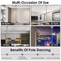 Spinning & Static Amovible Hauteur Réglable Pôle De Danse Fitness Studio 45mm Pôle De Danse Ensemble Portable Pole Dance