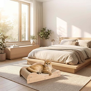 Griffoir pour chat luxueux <span class=keywords><strong>à</strong></span> plusieurs niveaux en bois, fabriqué en <span class=keywords><strong>herbe</strong></span> de sabre résistante aux griffures - Product Image 2