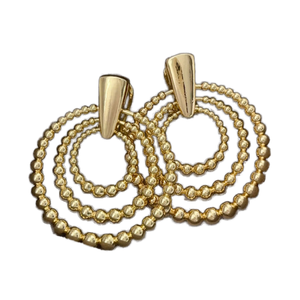 Pendientes de Aro Circulares de Metal Dorado Multicapa, Modernos y a la Moda 2025, para Mujer, Accesorios para Fiestas - Product Image 1