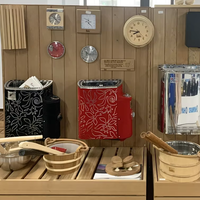 Aksesori pemanas ruangan Sauna Satu Set jam bak kayu Solid sendok Timer termometer Aspen cemara hiasan rumah tangga komersial