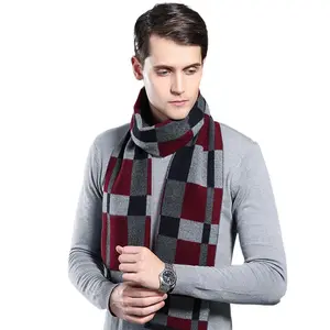 Vente en gros châles en cachemire premium pour hommes, sensation de chaleur hivernale, motif géométrique cachemire, écharpe pour hommes