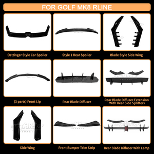 Auto Tuning Automotive <strong>Parts</strong> Plastic Carbon Fiber With Side Splitters Rear Blade Diffuser Bumper <strong>Covers</strong> for VW Golf 8 MK8 R <strong>Line</strong> - Product Image 3
