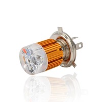 Phare LED YD pour moto, type « Demon Eye », H4, faisceau haut/bas, blanc, 4 LED, 74 mm, multicolore, dissipateur thermique en aluminium