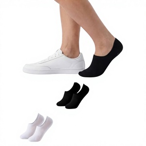 Calcetines Invisibles para Hombre, 100% Algodón, Transpirables, Finos, Tejidos, de Color Sólido, para Uso Diario en Verano, Negro y Blanco - Product Image 4