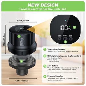 2025 New 3-in-1 Handheld Electric Vacuum Sealer with USB/<b>Battery</b> Power Multifunctional Plastic Mason Jar Vacuum Sealer - Product Image 2