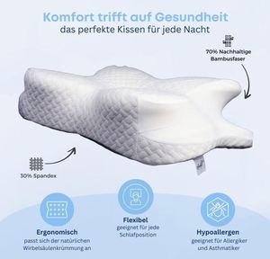 Modern Memory Foam <b>Cervical</b> <b>Pillow</b> for <b>Neck</b> Pain Relief Anti-Pressure Butterfly Shape for Couples Sleeping - Product Image 6