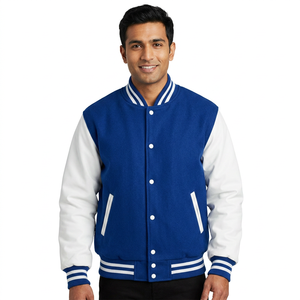 Varsity <b>Jacket</b> for Men and Streetwear With <b>Sheepskin</b> Leather Full Sleeves Winter Wear Fashion Varisty <b>Jacket</b> - Product Image 1