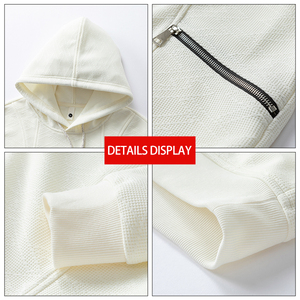 <span class=keywords><strong>Felpa</strong></span> <span class=keywords><strong>con</strong></span> <span class=keywords><strong>Cappuccio</strong></span> da Uomo in Maglia Waffle, Taglie M-8XL, Personalizzabile <span class=keywords><strong>con</strong></span> Logo, Tasca <span class=keywords><strong>con</strong></span> Zip, Moda Primaverile - Product Image 5