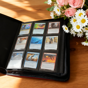 Carpeta de Colección de Cartas con 9 Bolsillos, Álbum con Cierre de Cuero Sintético para Cartas de Magic <span class=keywords><strong>the</strong></span> Gathering, Carpeta Portátil para Almacenamiento de Cartas de Juego - Product Image 3