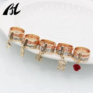 עלה פרפר ינשוף פיל גואדלופה של צלב דולפין לב צב תלתן דתי תכשיטי Oro laminado טבעות - Product Image 4