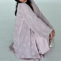 Abaya musulmane de luxe en vente chaude, Abaya Dubaï brodée de fleurs, nouvelle tendance, Abaya ouverte, robe musulmane