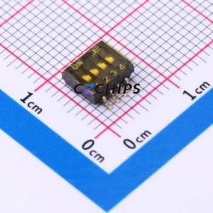 DSHP04TSGER DIP Switch SMD-8P,5.4x6.6mm Switch ( Number of Switch Sections: 4 )( Lead Spacing: 1.27mm ) - Product Image 1