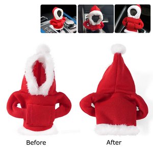 Funda Decorativa Lavable de Tela Roja con Diseño Navideño para Palanca de Cambios de Coche - Product Image 3